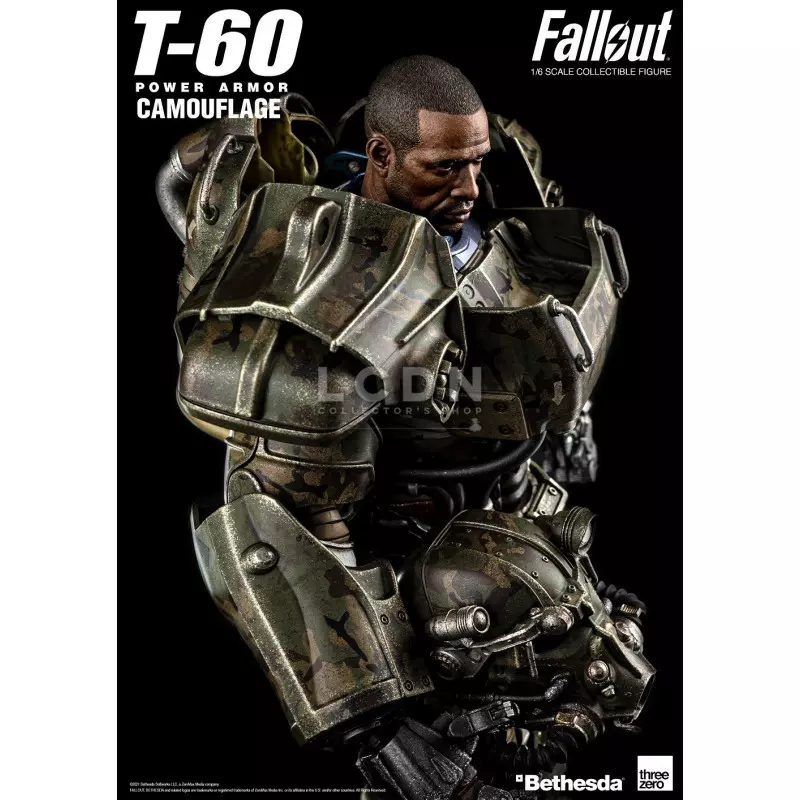 Fallout Action Figurine 1/6 T-60 Camouflage Power Armor M42 Fat Man Launcher with Mini Nuke 3Z0178 37cm