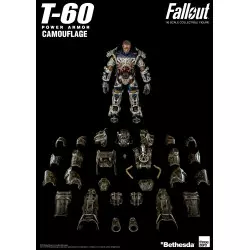 Fallout Action Figurine 1/6 T-60 Camouflage Power Armor M42 Fat Man Launcher with Mini Nuke 3Z0178 37cm