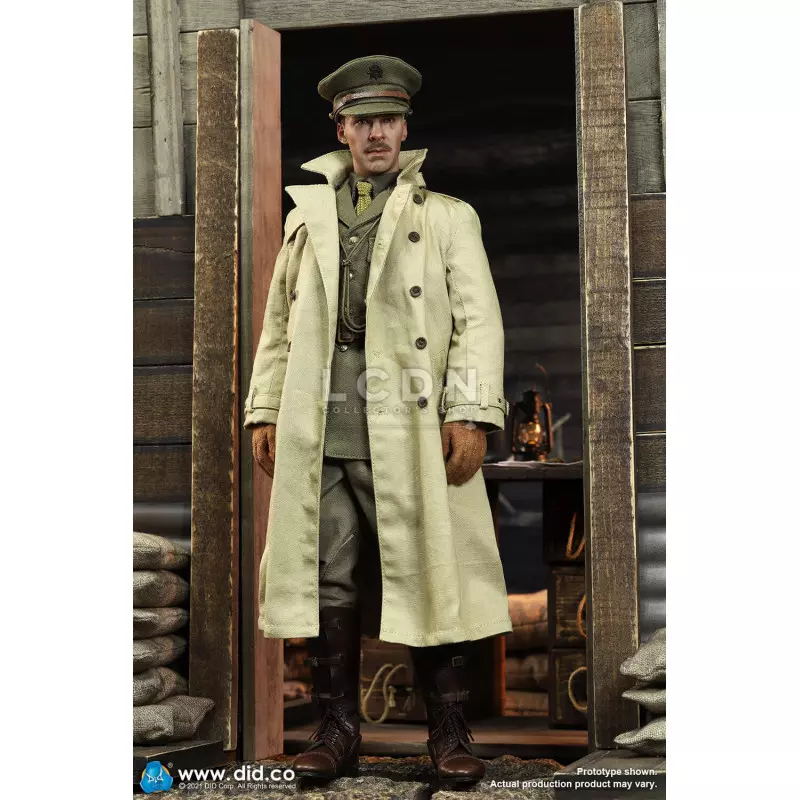WWI British Officer Collectible Action Figure 1/6 Colonel Mackenzie + Desk Diorama Set  DID B11012 (not mint box) + E60062