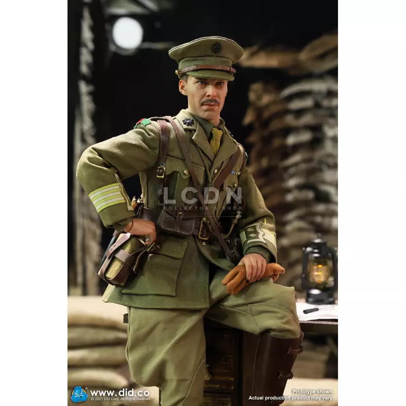 WWI British Officer Collectible Action Figure 1/6 Colonel Mackenzie + Desk Diorama Set  DID B11012 (not mint box) + E60062