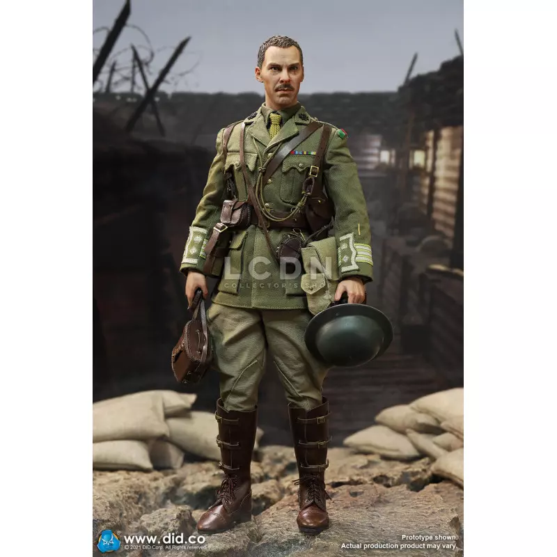 WWI British Officer Collectible Action Figure 1/6 Colonel Mackenzie + Desk Diorama Set  DID B11012 (not mint box) + E60062