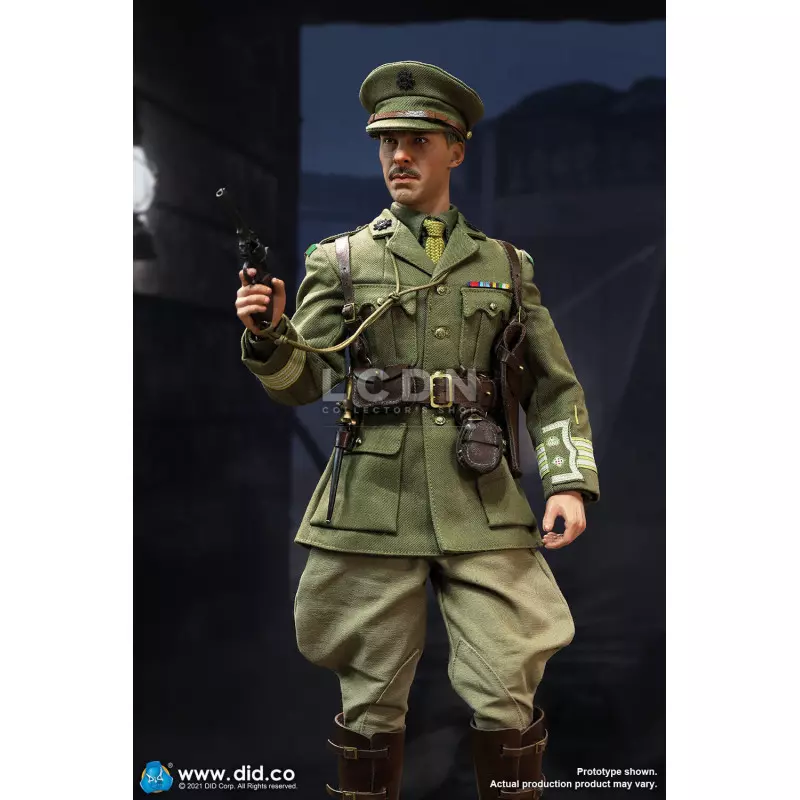 WWI British Officer Collectible Action Figure 1/6 Colonel Mackenzie + Desk Diorama Set  DID B11012 (not mint box) + E60062