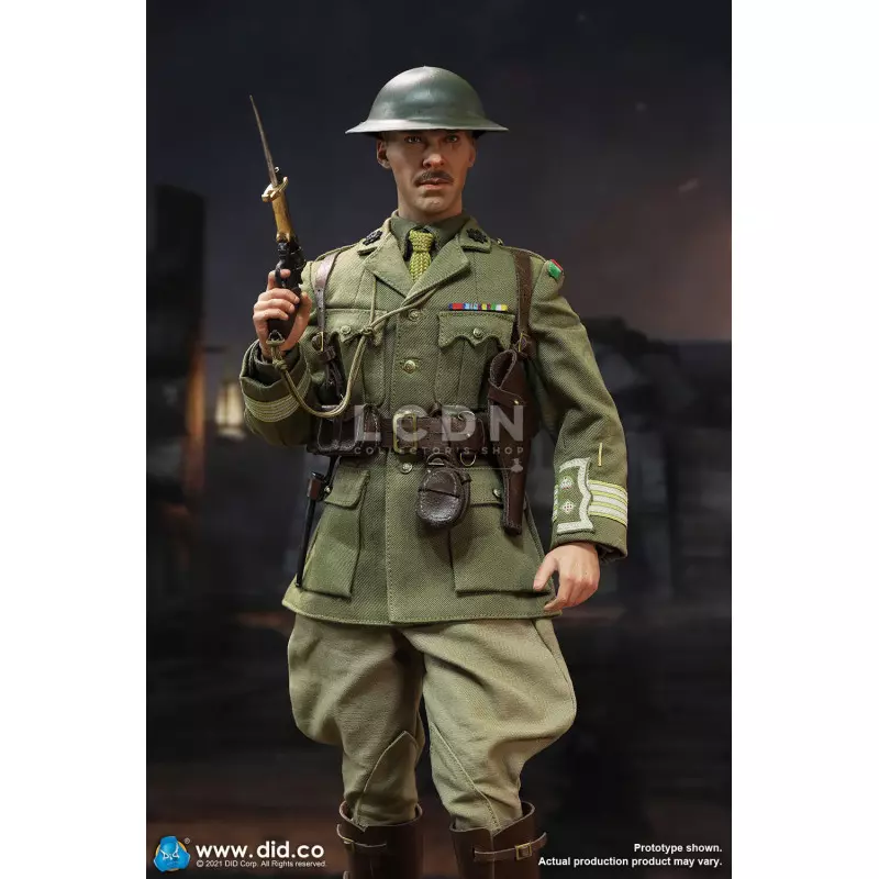 WWI British Officer Collectible Action Figure 1/6 Colonel Mackenzie + Desk Diorama Set  DID B11012 (not mint box) + E60062