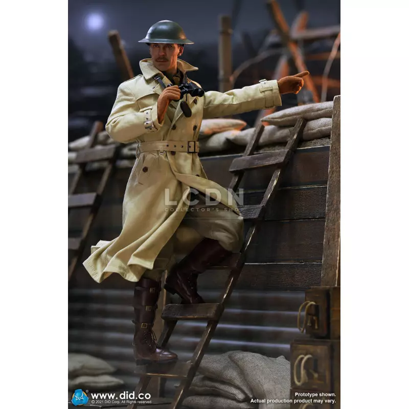 WWI British Officer Collectible Action Figure 1/6 Colonel Mackenzie + Desk Diorama Set  DID B11012 (not mint box) + E60062