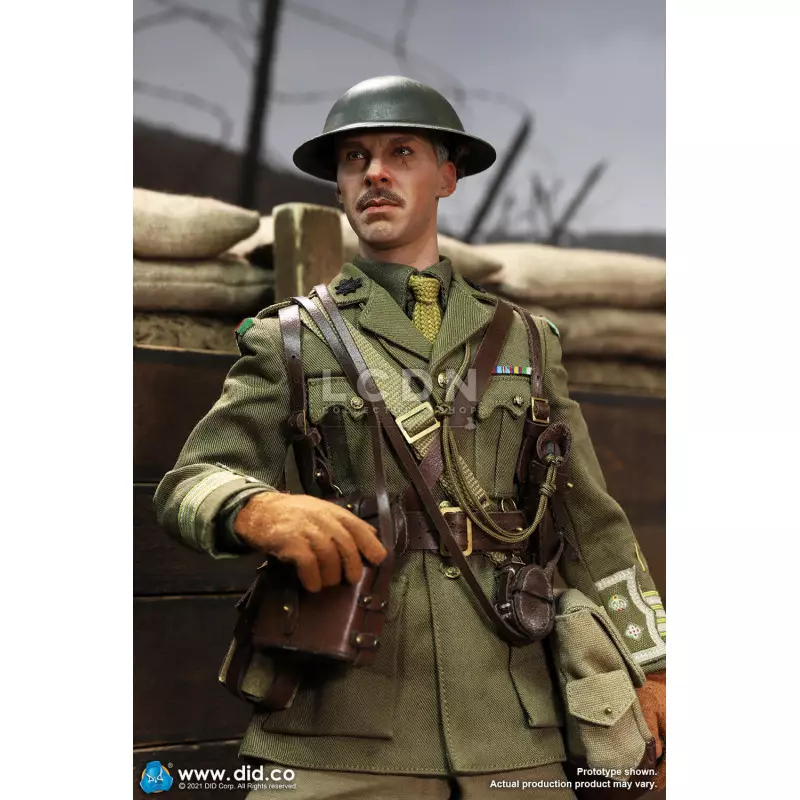 WWI British Officer Collectible Action Figure 1/6 Colonel Mackenzie + Desk Diorama Set  DID B11012 (not mint box) + E60062