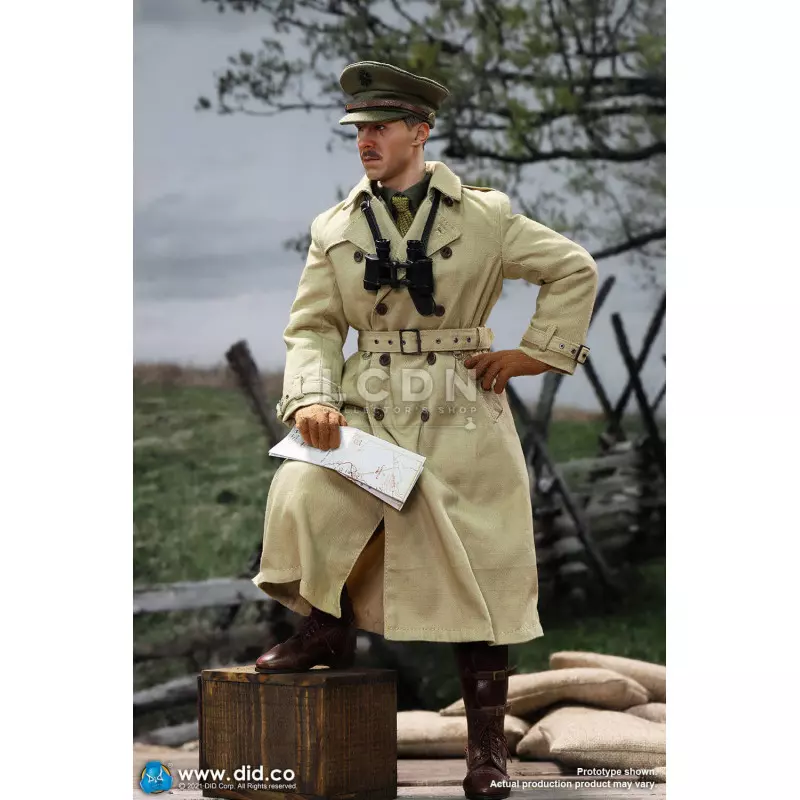 WWI British Officer Collectible Action Figure 1/6 Colonel Mackenzie + Desk Diorama Set  DID B11012 (not mint box) + E60062