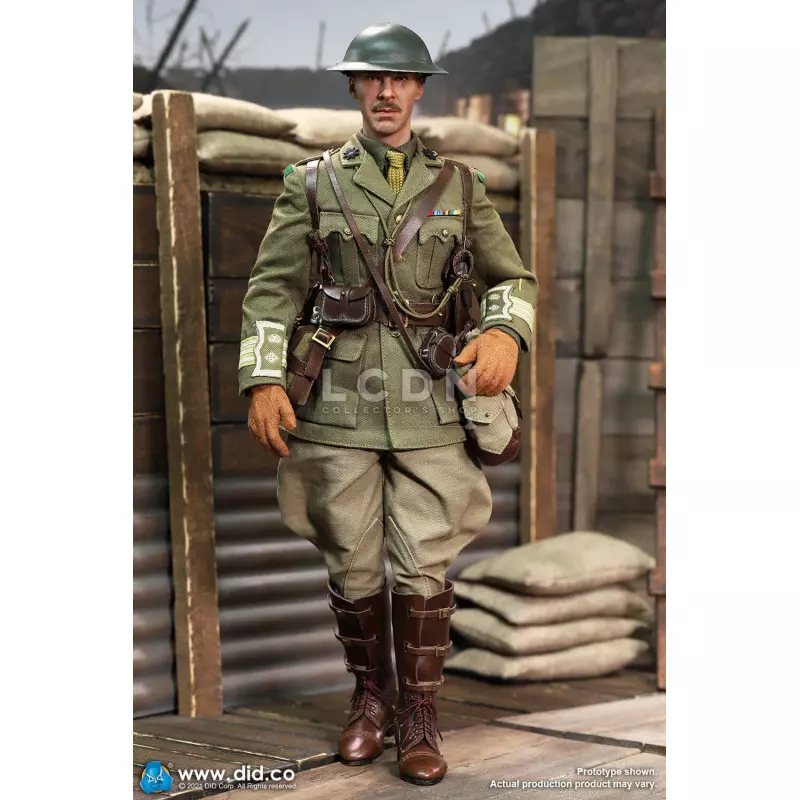 WWI British Officer Collectible Action Figure 1/6 Colonel Mackenzie + Desk Diorama Set  DID B11012 (not mint box) + E60062
