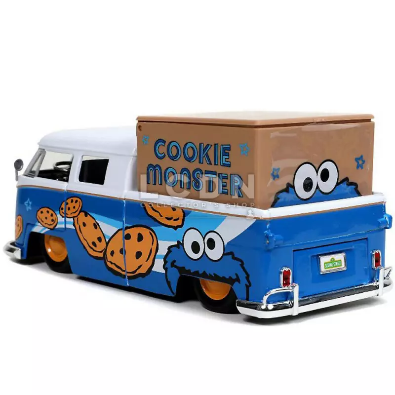 Sesame Street Replica Cookie Monster with 1962 Volkswagen Bus with sounds diecast1/24