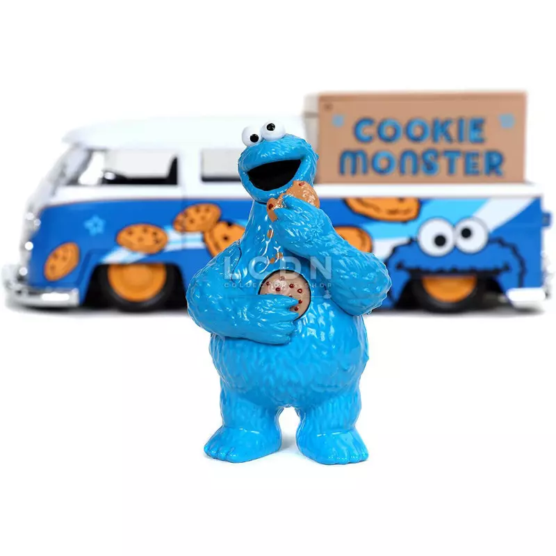 Sesame Street Replica Cookie Monster with 1962 Volkswagen Bus with sounds diecast1/24