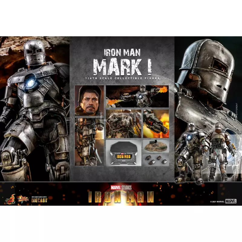 Hot Toys MMS605D40 Iron Man Collectible Action Figurine 1/6 Iron Man Mark I 30cm