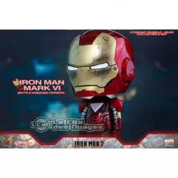 Hot Toys COSB270 Iron Man 2 Mark VI, War Machine & Whiplash Mark II Cosbaby (S) Bobble-Head Collectible Set de 3