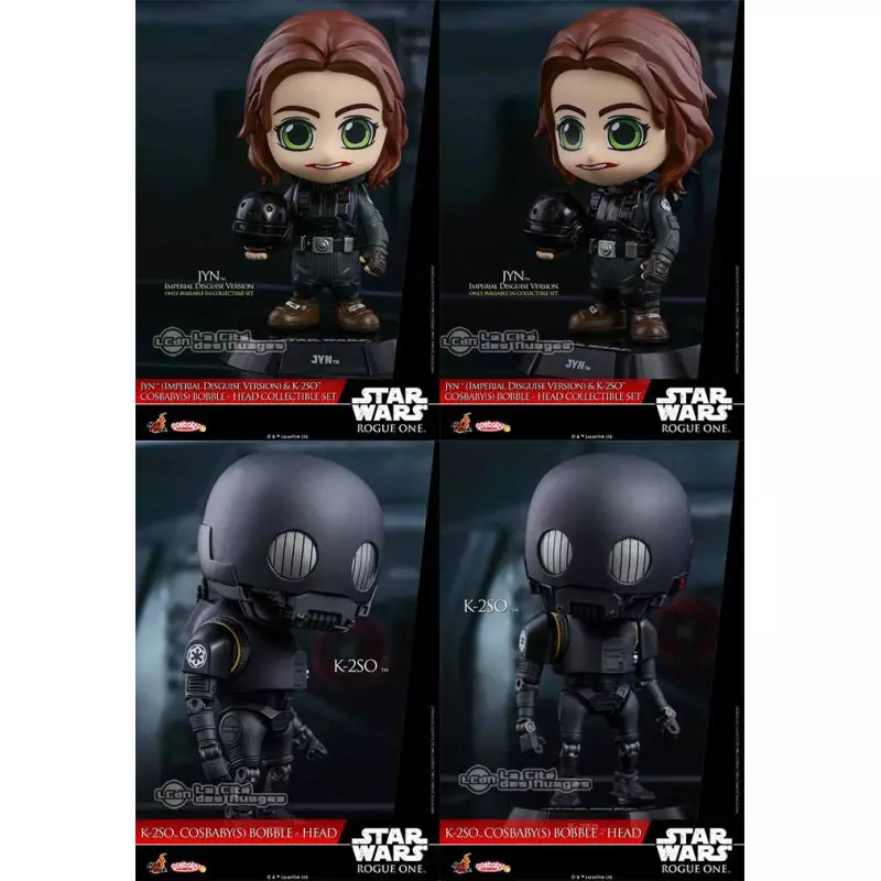 Hot Toys COSB343 Rogue One A Star Wars Story Jyn (Imperial Disguise Version) &amp; K-2SO Cosbaby Collectible Set (S) Bobble-Head