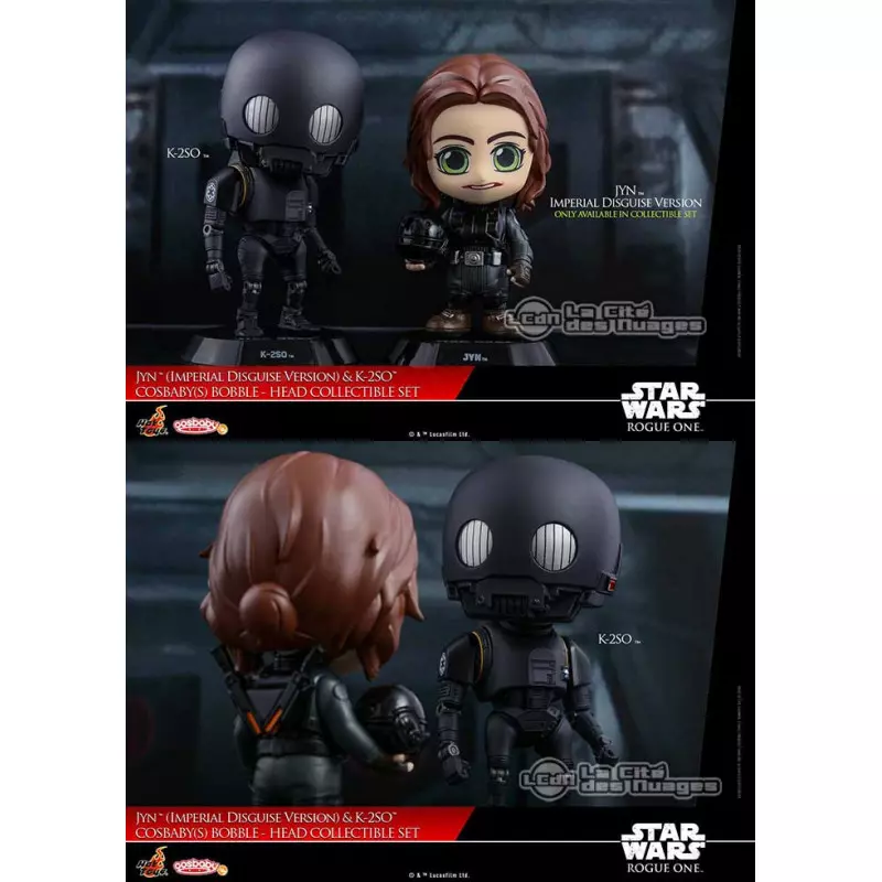 Hot Toys COSB343 Rogue One A Star Wars Story Jyn (Imperial Disguise Version) &amp; K-2SO Cosbaby Collectible Set (S) Bobble-Head