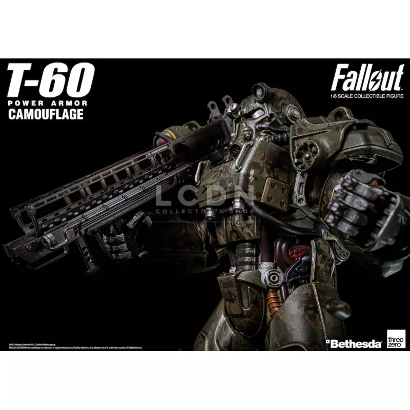 Fallout Action Figurine 1/6 T-60 Camouflage Power Armor M42 Fat Man Launcher with Mini Nuke 3Z0178 37cm