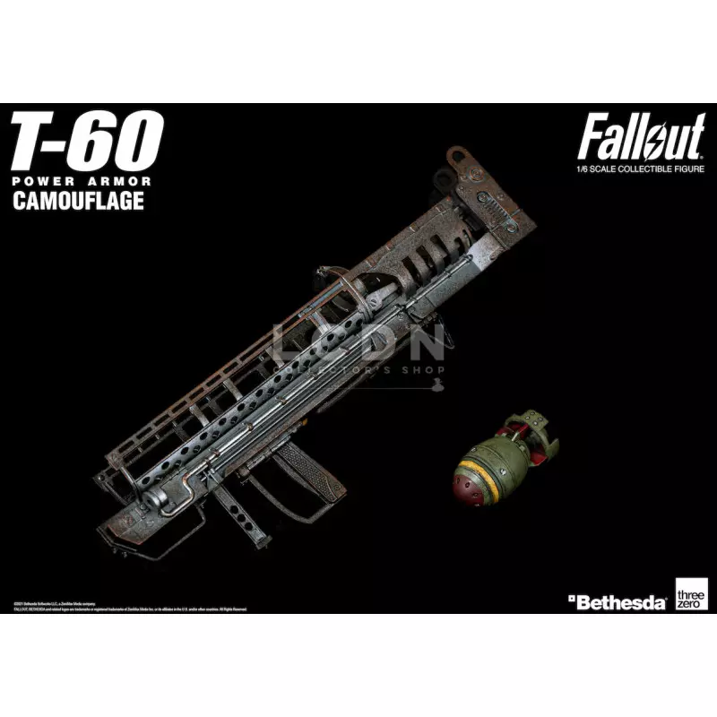 Fallout Action Figurine 1/6 T-60 Camouflage Power Armor M42 Fat Man Launcher with Mini Nuke 3Z0178 37cm