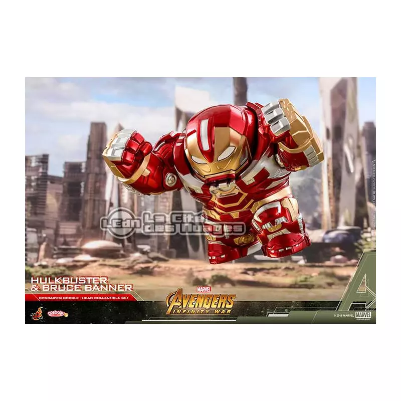 Hot Toys COSB440 Avengers Infinity War Hulkbuster and Bruce Banner Cosbaby (S) Bobble-Head Collectible Set