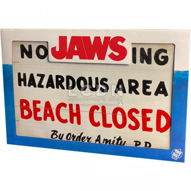 Les Dents de la Mer (Jaws) Panneau en Bois No Swimming