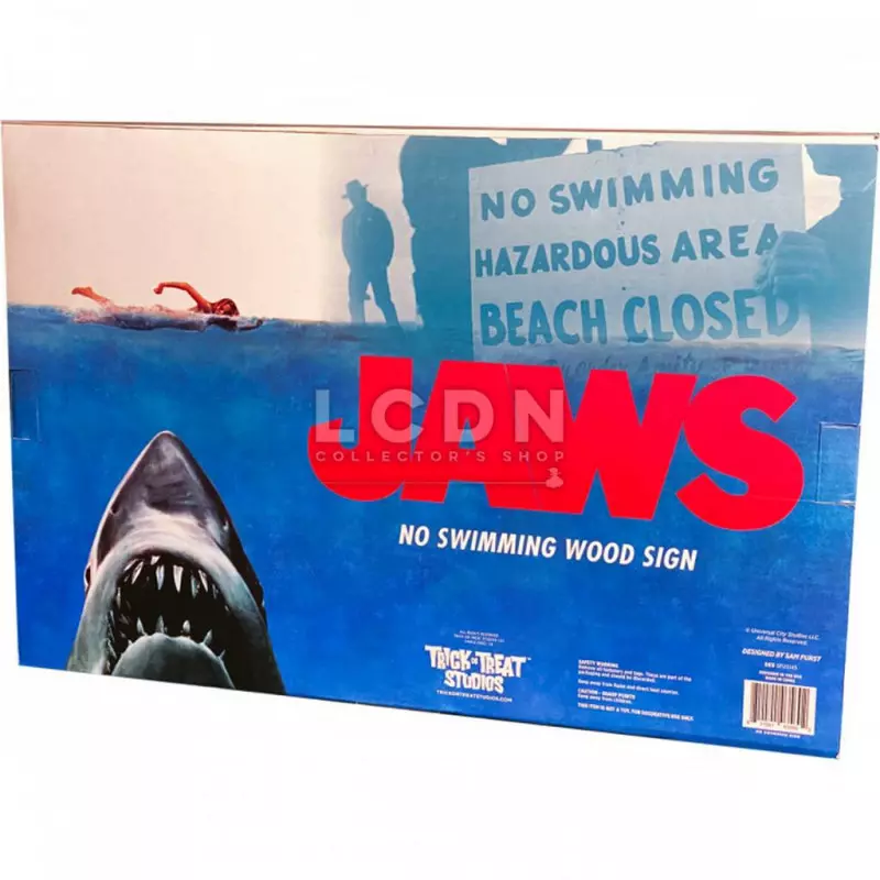 Les Dents de la Mer (Jaws) Panneau en Bois No Swimming