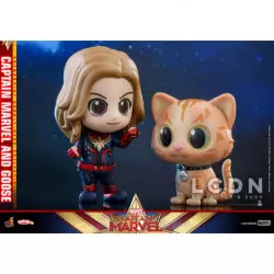 Hot Toys COSB541 Captain Marvel and Goose Cosbaby (S) Bobble-Head Collectible Set