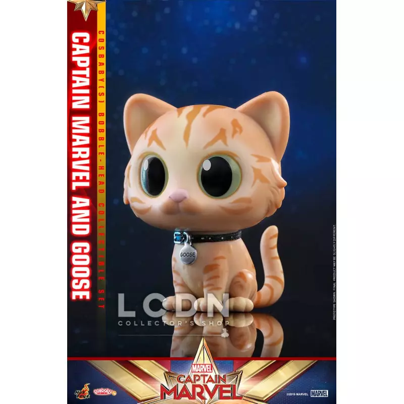 Hot Toys COSB541 Captain Marvel and Goose Cosbaby (S) Bobble-Head Collectible Set