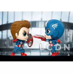 Hot Toys COSB658 Avengers Endgame Captain America vs Captain America Cosbaby (S) Bobble-Head Collectible Set