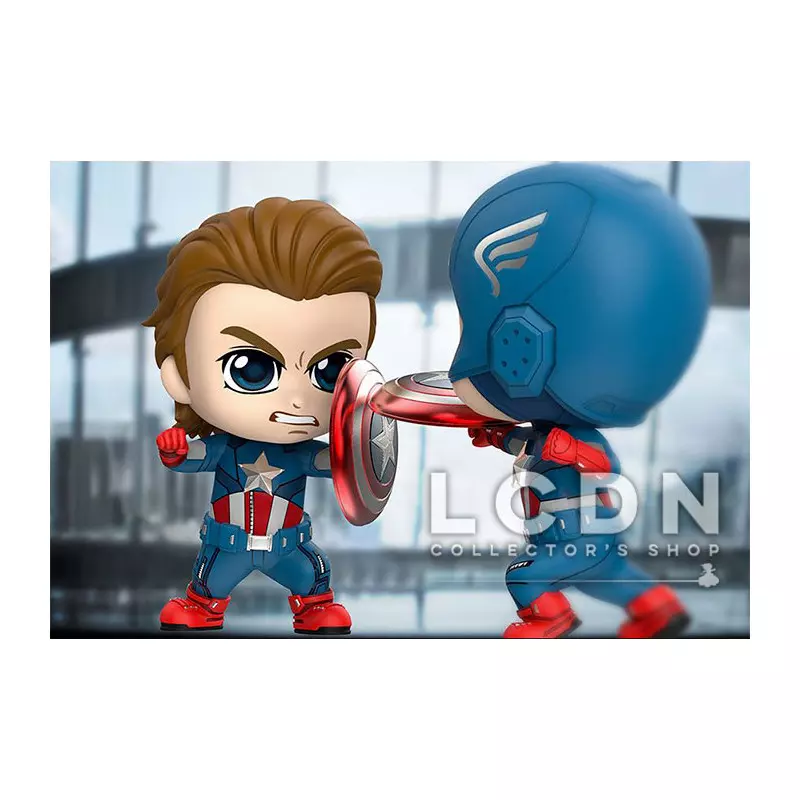 Hot Toys COSB658 Avengers Endgame Captain America vs Captain America Cosbaby (S) Bobble-Head Collectible Set