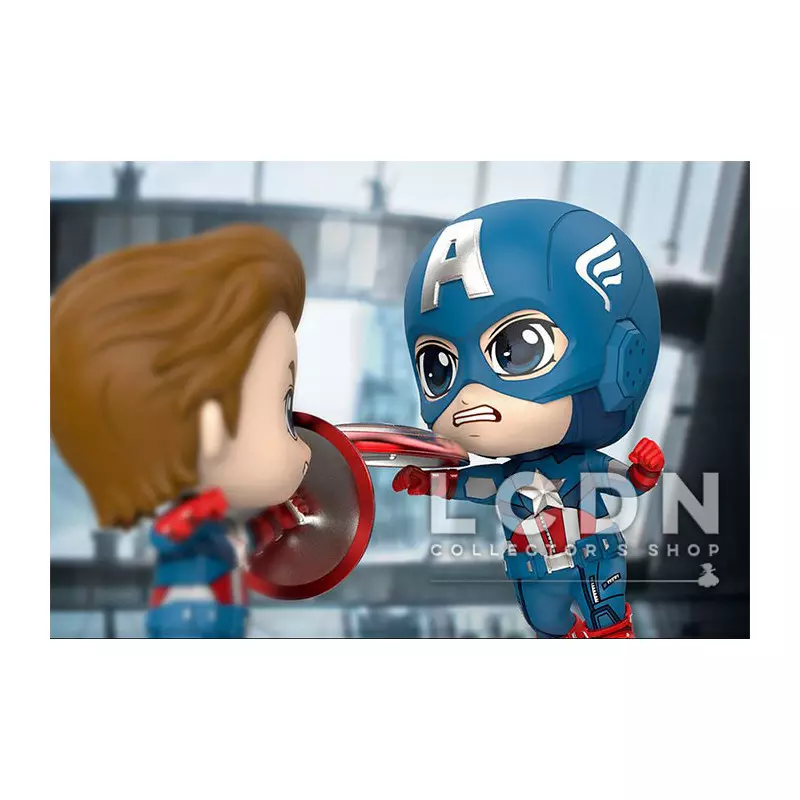Hot Toys COSB658 Avengers Endgame Captain America vs Captain America Cosbaby (S) Bobble-Head Collectible Set
