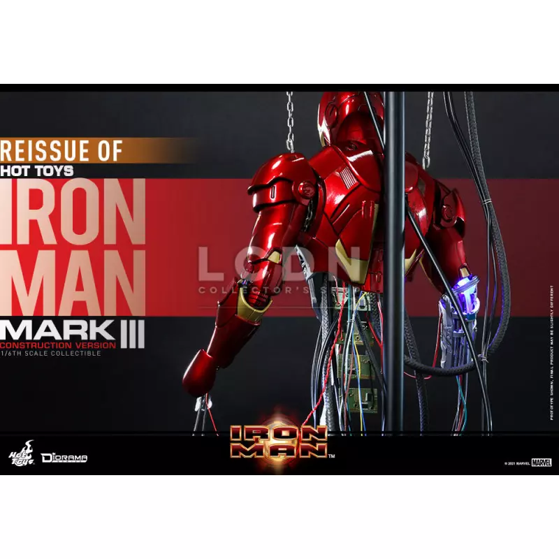 Hot Toys DS003 Iron Man Mark III Collectible Figure 1 6 Construction Version 39cm Reissue