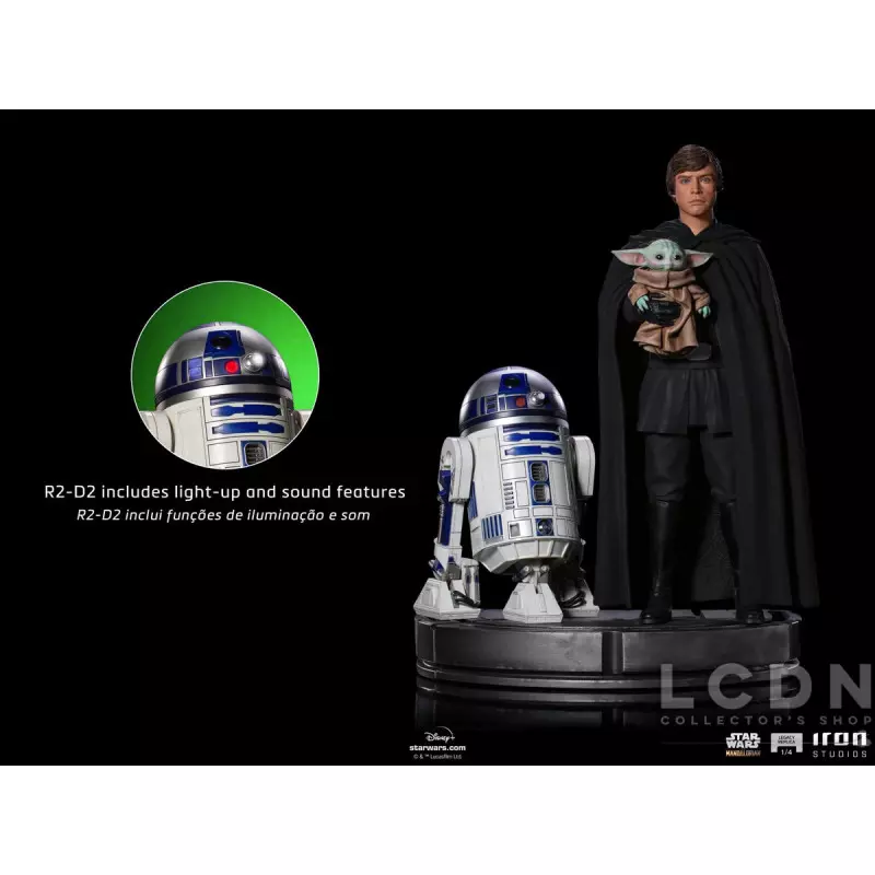 Star Wars The Mandalorian Legacy Replica Statue 1/4 Luke Skywalker, R2-D2, and Grogu 53cm