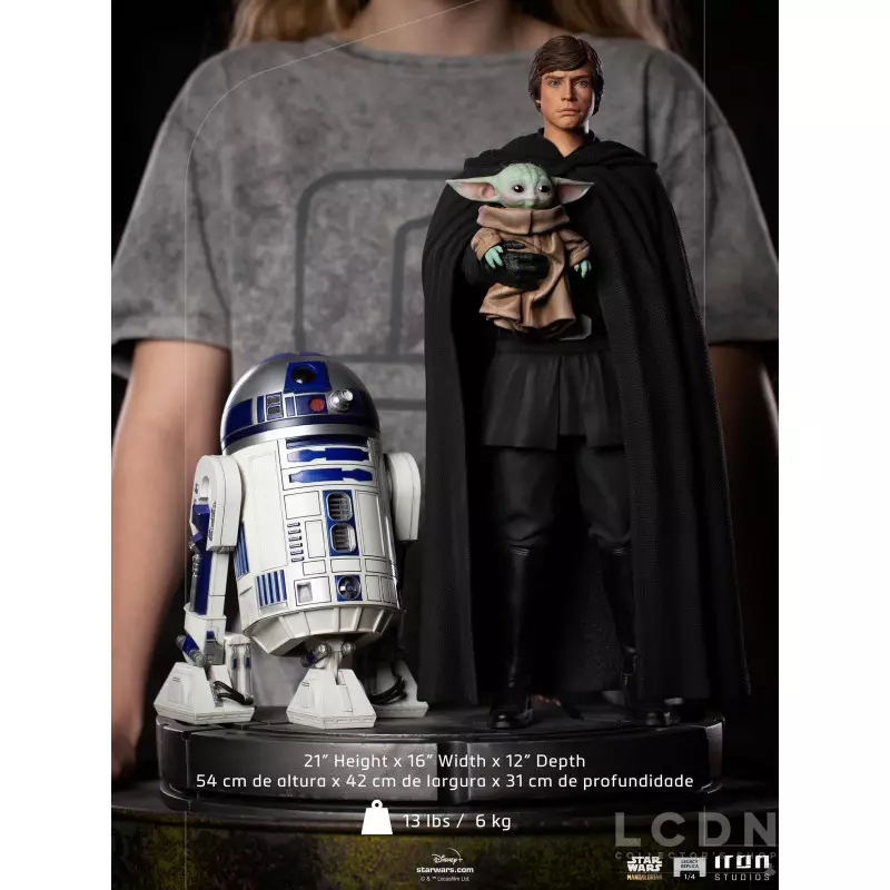 Star Wars The Mandalorian Legacy Replica Statue 1/4 Luke Skywalker, R2-D2, and Grogu 53cm