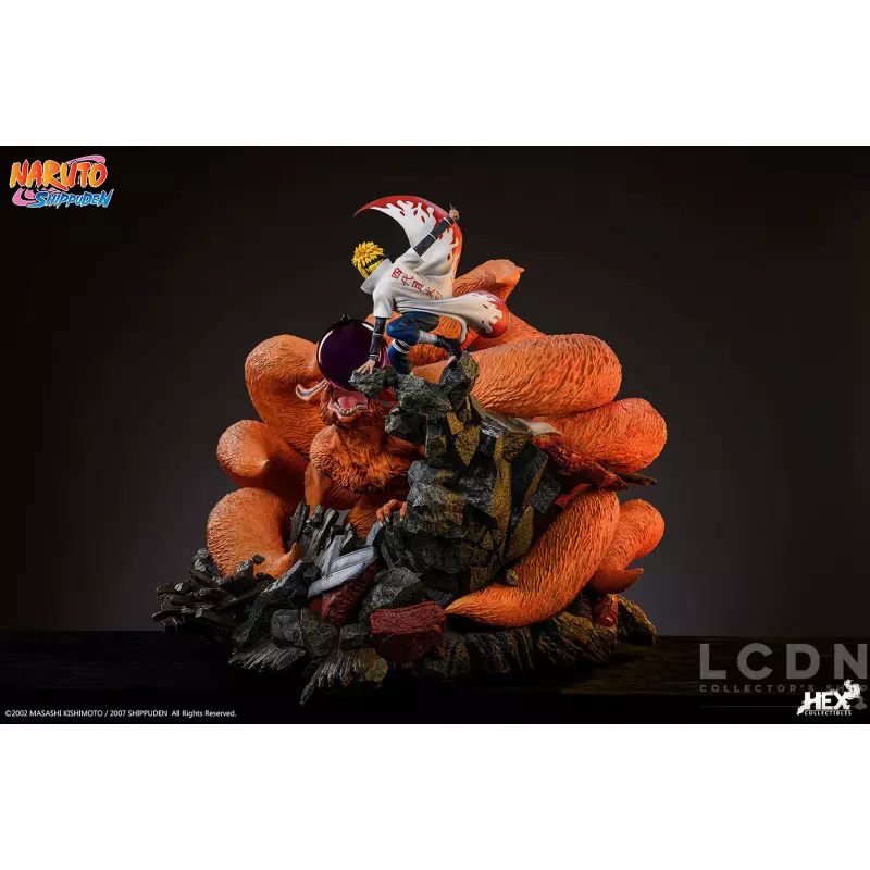 Naruto Shippuden Battle of destiny Statue Namikaze Minato vs Kurama HEX Collectibles 58cm