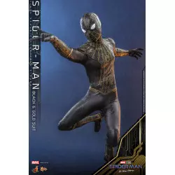 Hot Toys MMS604 Spider-Man No Way Home Collectible Action Figurine 1/6 Spider-Man (Black & Gold Suit) 28cm