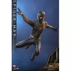 Hot Toys MMS604 Spider-Man No Way Home Collectible Action Figurine 1/6 Spider-Man (Black & Gold Suit) 28cm