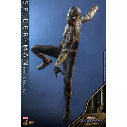 Hot Toys MMS604 Spider-Man No Way Home Collectible Action Figurine 1/6 Spider-Man (Black & Gold Suit) 28cm