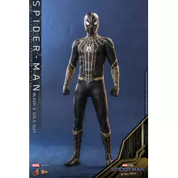 Hot Toys MMS604 Spider-Man No Way Home Collectible Action Figurine 1/6 Spider-Man (Black & Gold Suit) 28cm