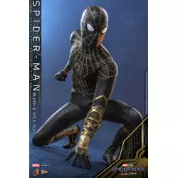 Hot Toys MMS604 Spider-Man No Way Home Collectible Action Figurine 1/6 Spider-Man (Black & Gold Suit) 28cm