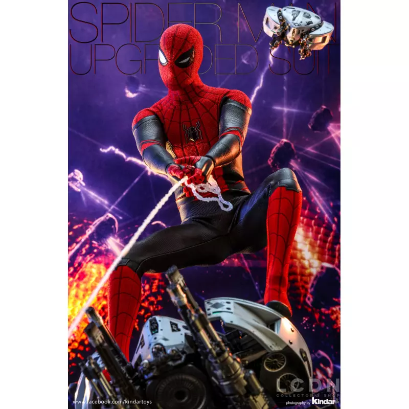 Hot Toys MMS542 Spider-Man: Far From Home Spider-Man Upgraded Suit Tom Holland 1/6 Collectible Figurine 28.5cm (Boite Scellé)
