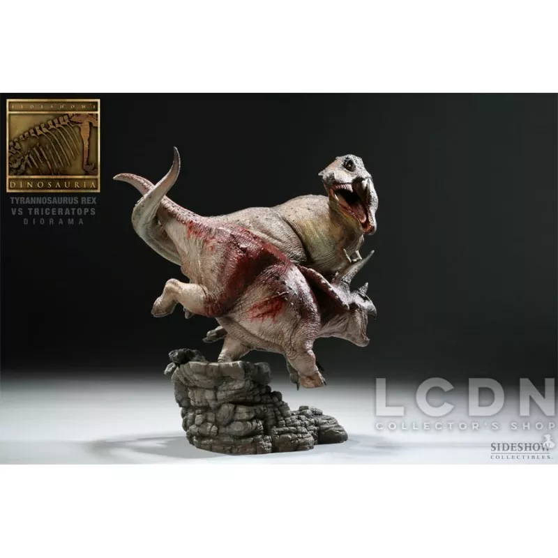 Dinosauria Statue Tyrannosaurus Rex VS Triceratops 30cm (New)