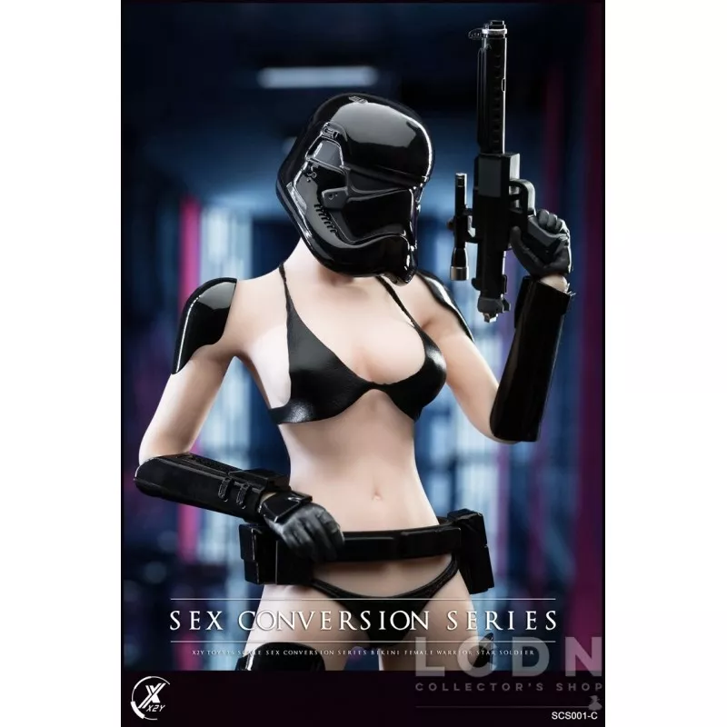 Clothing set 1/6 Sex Conversion Series Bikini Female Warrior Star Soldier Black X2Y TOYS SCS001-C