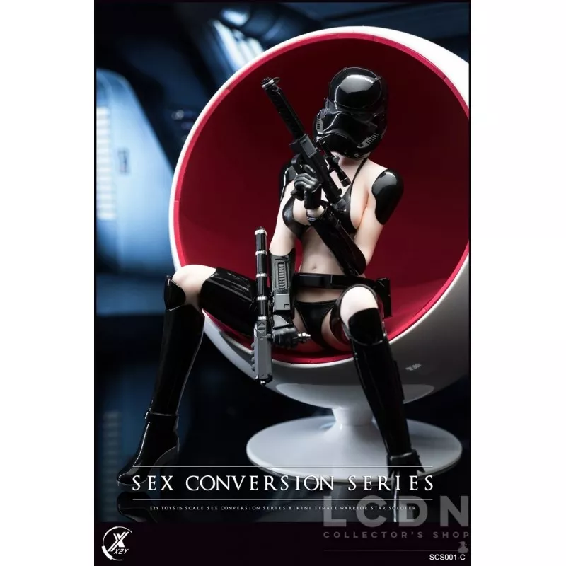 Clothing set 1/6 Sex Conversion Series Bikini Female Warrior Star Soldier Black X2Y TOYS SCS001-C