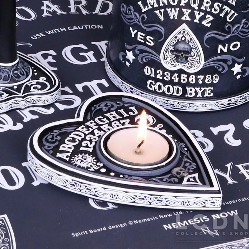 Spirit Board Ouija Porte-bougie chauffe-plat noir et blanc 9.5cm