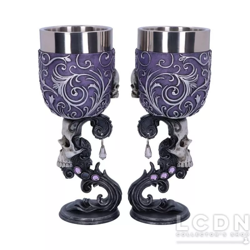 Ensemble de 2 Coupes Cœur de Crânes Jumeaux 18.5cm