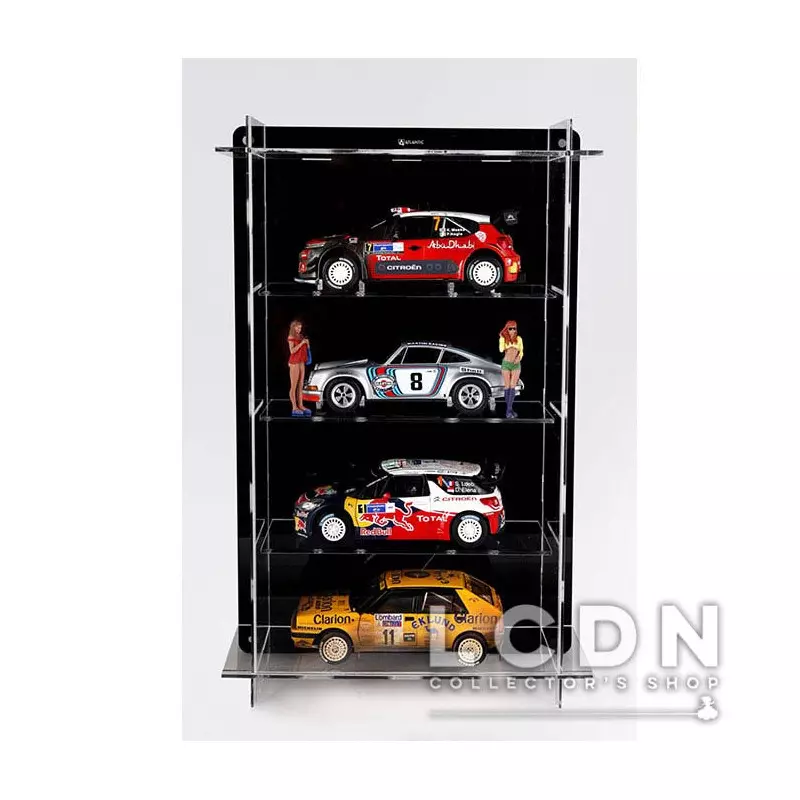 Vitrine murale en acrylique pour trois voitures miniatures à l'échelle 1:18
