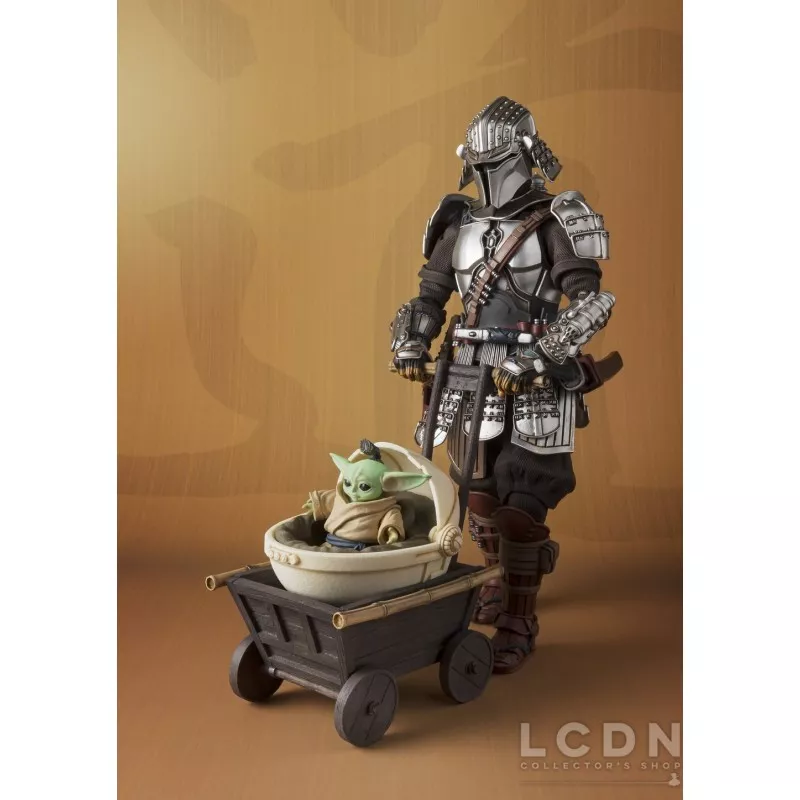 Star Wars The Mandalorian Action Figure Ronin Mandalorian Beskar Armor &amp; Grogu Meisho Movie Realization Exclusive 25 Ann