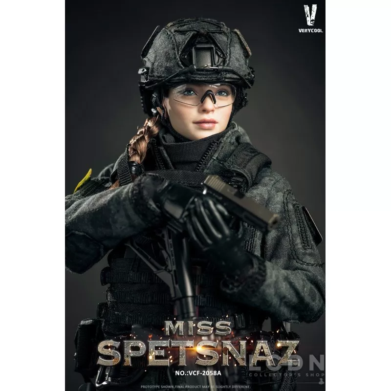 Miss Spetsnaz MCB Camouflage Russian Special Combat Women Soldier Collectible Action Figure 1/6 Black Vest Version VCF-2058A