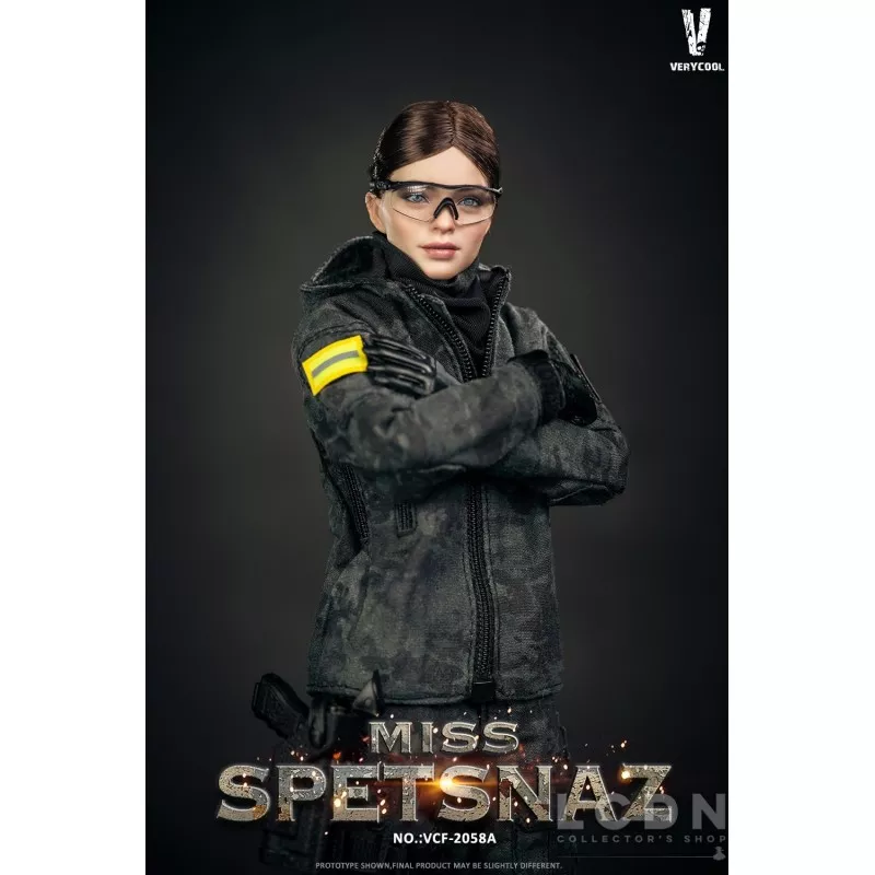 Miss Spetsnaz MCB Camouflage Russian Special Combat Women Soldier Collectible Action Figure 1/6 Black Vest Version VCF-2058A