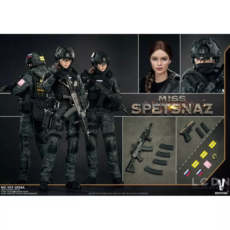 Miss Spetsnaz MCB Camouflage Russian Special Combat Women Soldier Collectible Action Figure 1/6 Black Vest Version VCF-2058A