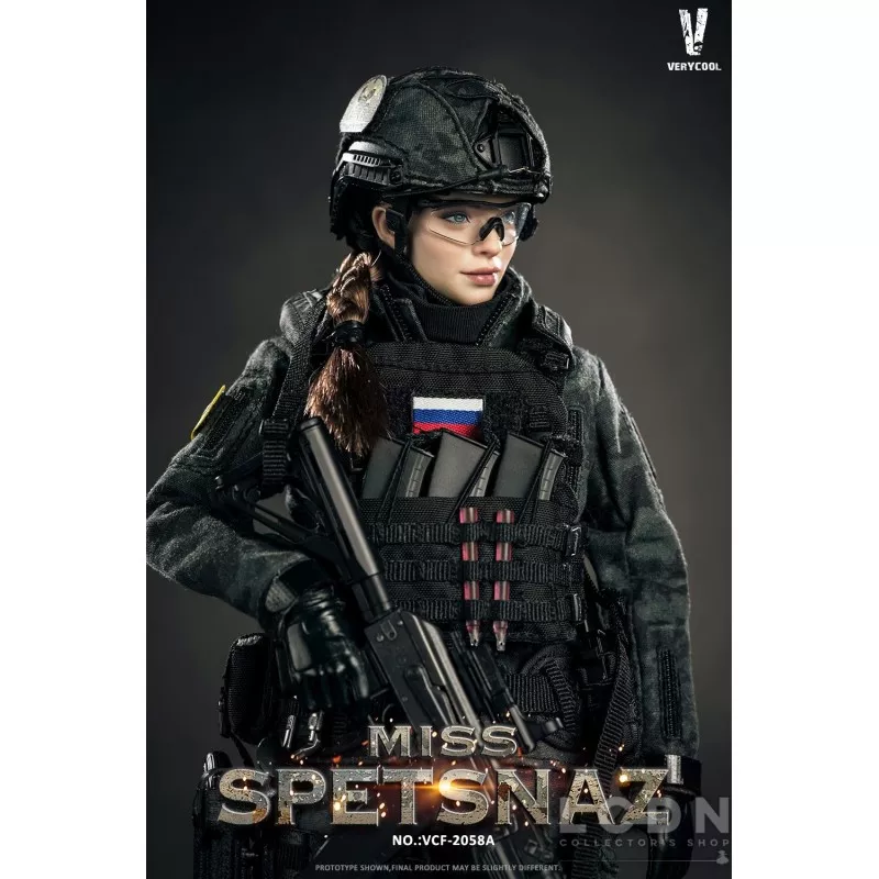 Miss Spetsnaz MCB Camouflage Russian Special Combat Women Soldier Collectible Action Figure 1/6 Black Vest Version VCF-2058A