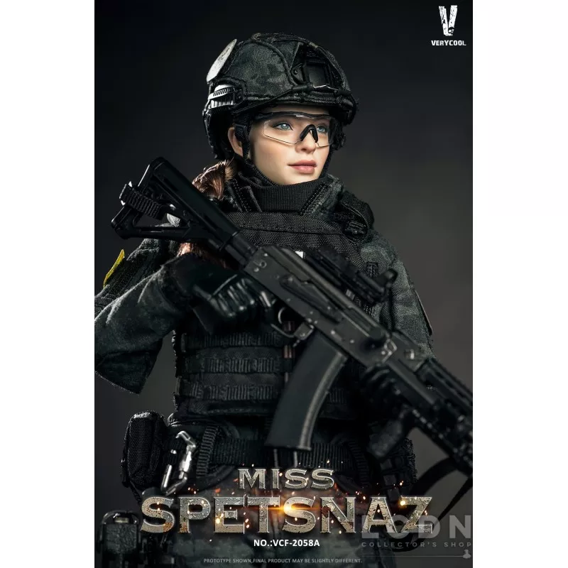 Miss Spetsnaz MCB Camouflage Russian Special Combat Women Soldier Collectible Action Figure 1/6 Black Vest Version VCF-2058A