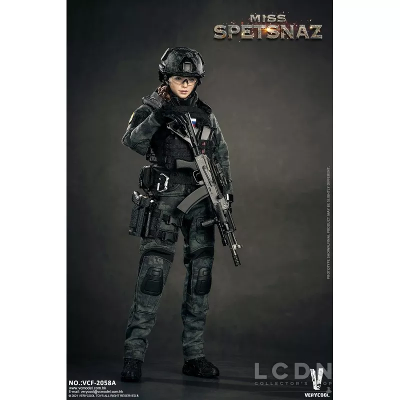 Miss Spetsnaz MCB Camouflage Russian Special Combat Women Soldier Collectible Action Figure 1/6 Black Vest Version VCF-2058A
